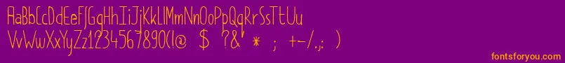 DkPimpernel Font – Orange Fonts on Purple Background