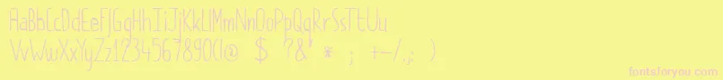DkPimpernel-Schriftart – Rosa Schriften auf gelbem Hintergrund