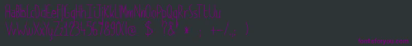 DkPimpernel Font – Purple Fonts on Black Background