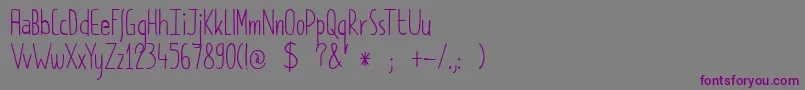 Шрифт DkPimpernel – фиолетовые шрифты на сером фоне