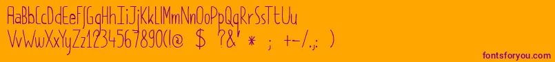 Police DkPimpernel – polices violettes sur fond orange