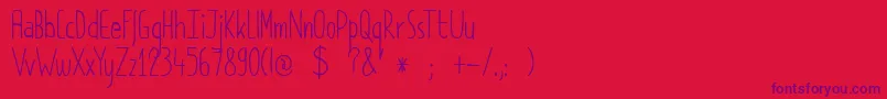 DkPimpernel Font – Purple Fonts on Red Background