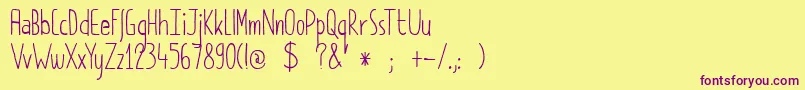 DkPimpernel Font – Purple Fonts on Yellow Background