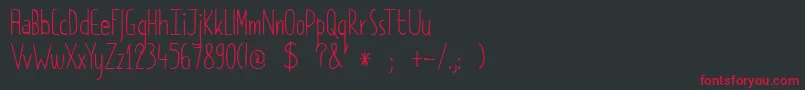 DkPimpernel Font – Red Fonts on Black Background
