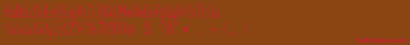 DkPimpernel Font – Red Fonts on Brown Background