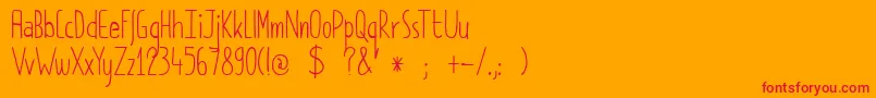 DkPimpernel Font – Red Fonts on Orange Background