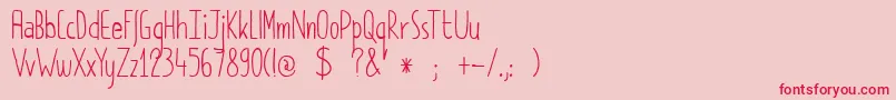 DkPimpernel Font – Red Fonts on Pink Background