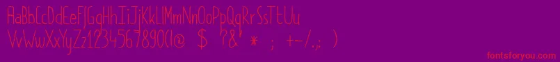 DkPimpernel Font – Red Fonts on Purple Background