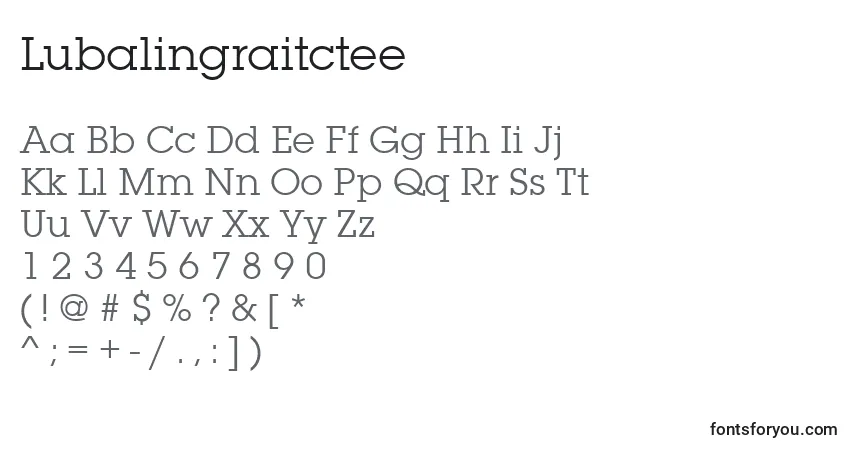 Шрифт Lubalingraitctee – алфавит, цифры, специальные символы
