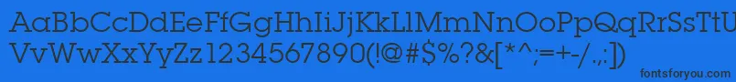 Lubalingraitctee-Schriftart – Schwarze Schriften auf blauem Hintergrund