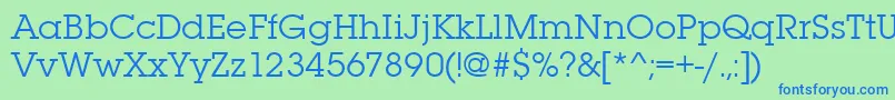 Шрифт Lubalingraitctee – синие шрифты на зелёном фоне