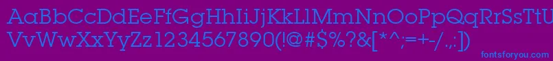 Lubalingraitctee-Schriftart – Blaue Schriften auf violettem Hintergrund