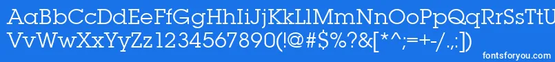 Czcionka Lubalingraitctee – białe czcionki na niebieskim tle