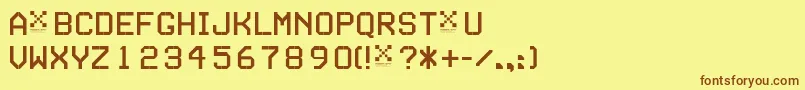 TseriesB Font – Brown Fonts on Yellow Background