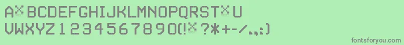 TseriesB-fontti – harmaat kirjasimet vihreällä taustalla