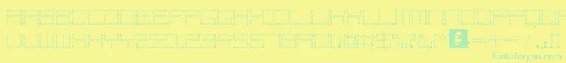 AmayaTechnicalLeaves-fontti – vihreät fontit keltaisella taustalla