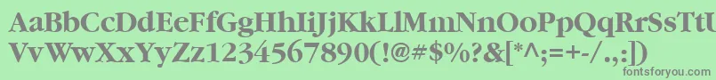 フォントVaniel3Bold – 緑の背景に灰色の文字