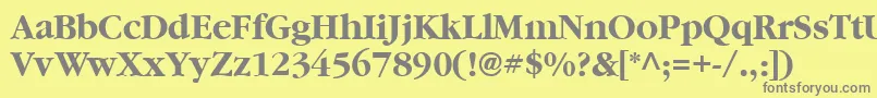 フォントVaniel3Bold – 黄色の背景に灰色の文字