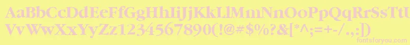 Vaniel3Bold Font – Pink Fonts on Yellow Background