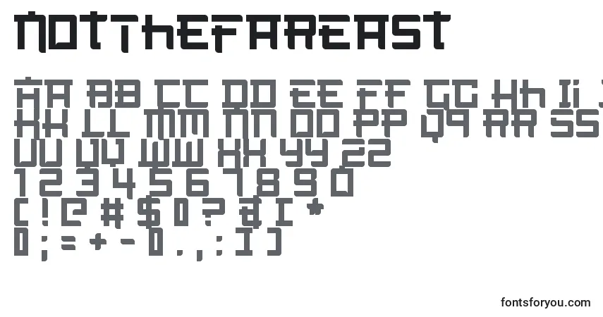 NotTheFarEast-fontti – aakkoset, numerot, erikoismerkit