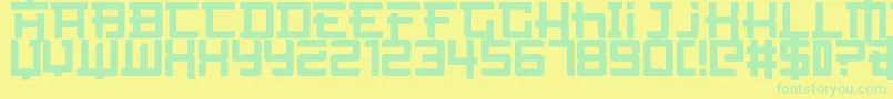 NotTheFarEast-Schriftart – Grüne Schriften auf gelbem Hintergrund