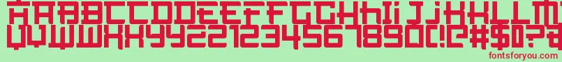 NotTheFarEast-Schriftart – Rote Schriften auf grünem Hintergrund