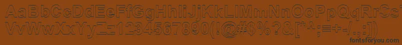 SanasoftArialOutline.Kz Font – Black Fonts on Brown Background