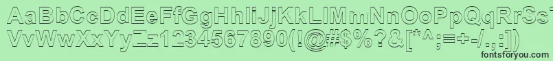 SanasoftArialOutline.Kz Font – Black Fonts on Green Background