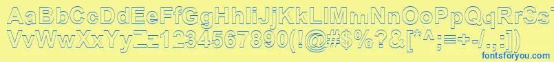 SanasoftArialOutline.Kz Font – Blue Fonts on Yellow Background
