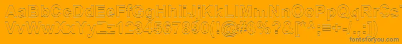 フォントSanasoftArialOutline.Kz – オレンジの背景に灰色の文字