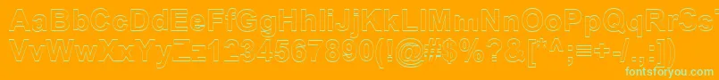 SanasoftArialOutline.Kz Font – Green Fonts on Orange Background