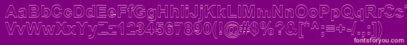 SanasoftArialOutline.Kz-Schriftart – Rosa Schriften auf violettem Hintergrund