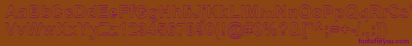 SanasoftArialOutline.Kz Font – Purple Fonts on Brown Background