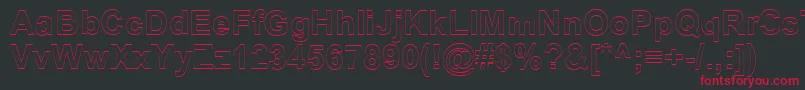 SanasoftArialOutline.Kz Font – Red Fonts on Black Background
