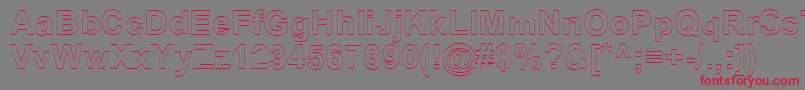 フォントSanasoftArialOutline.Kz – 赤い文字の灰色の背景