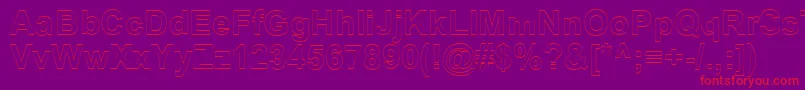 SanasoftArialOutline.Kz Font – Red Fonts on Purple Background