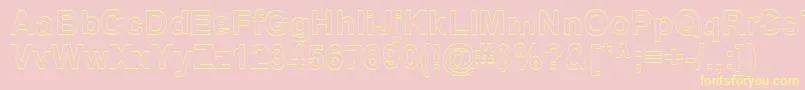 SanasoftArialOutline.Kz Font – Yellow Fonts on Pink Background