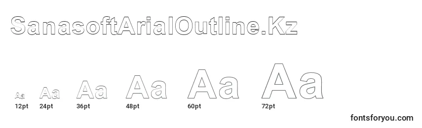SanasoftArialOutline.Kz font sizes