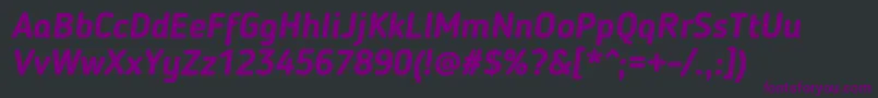 Czcionka BloggerSansBoldItalic – fioletowe czcionki na czarnym tle