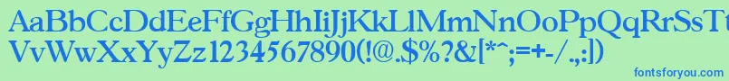 GascogneMedium Font – Blue Fonts on Green Background