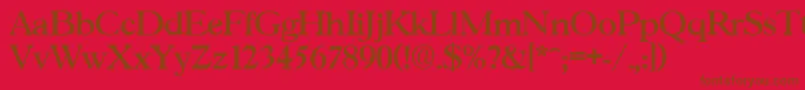 フォントGascogneMedium – 赤い背景に茶色の文字