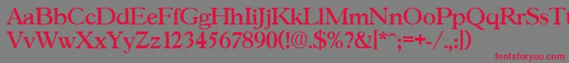 GascogneMedium-Schriftart – Rote Schriften auf grauem Hintergrund