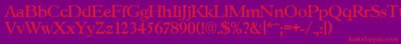 GascogneMedium Font – Red Fonts on Purple Background