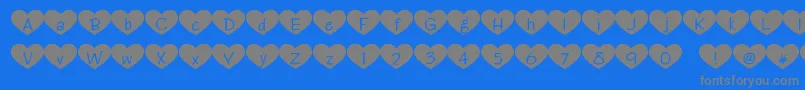 Heartattack Font – Gray Fonts on Blue Background