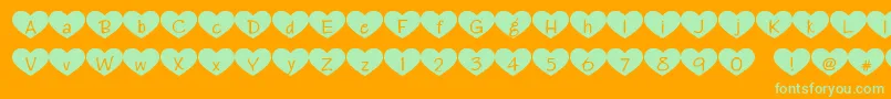 フォントHeartattack – オレンジの背景に緑のフォント