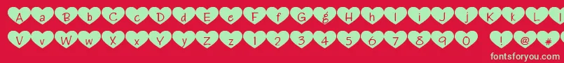 Heartattack Font – Green Fonts on Red Background