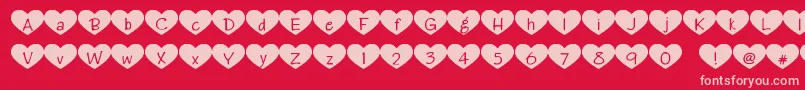 Heartattack Font – Pink Fonts on Red Background