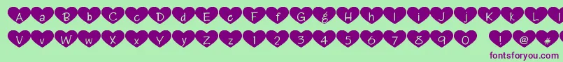 Heartattack Font – Purple Fonts on Green Background