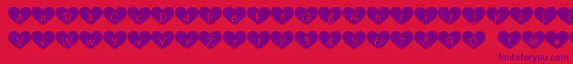 Heartattack Font – Purple Fonts on Red Background