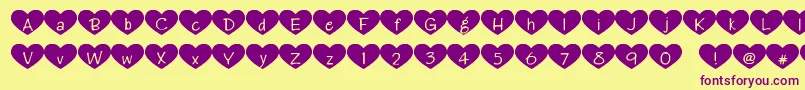 Heartattack Font – Purple Fonts on Yellow Background
